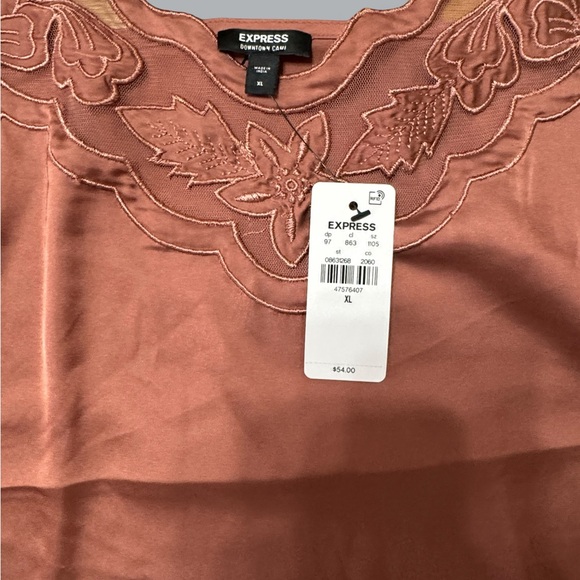 NWT Sheer Embroidered Pieced V-Neck Downtown Cami - Picture 7 of 7